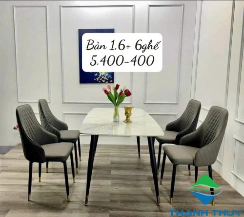 BỘ BÀN ĂN MẶT ĐÁ NHẬP KHẨU HIỆN ĐẠI BA - 025