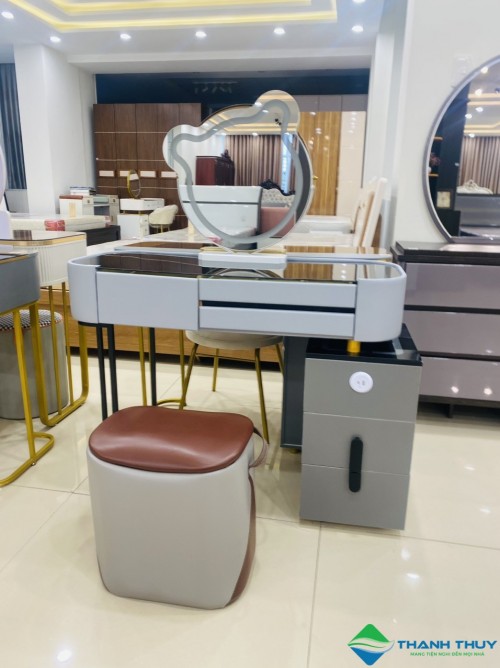 BÀN TRANG ĐIỂM GƯƠNG ĐÈN LED CẢM BIẾN KÈM TỦ NGĂN KÉO ĐA NĂNG, BÀN TRANG ĐIỂM ĐẸP PHONG CÁCH BẮC ÂU BTD016