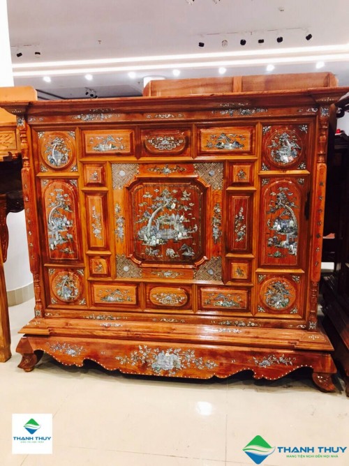 TỦ THỜ CHẠM CẨN GỖ HƯƠNG ĐÁ TT073