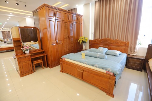 BỘ GIƯỜNG TỦ GỖ TỰ NHIÊN KIỂU THIẾT KẾ BGT - 0010