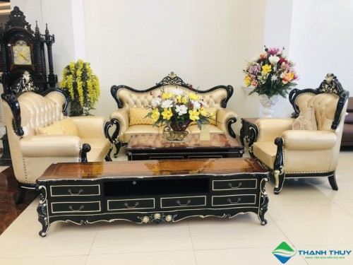 BỘ SOFA  DA TÂN CỔ ĐIỂN HOÀNG GIA TP - M0036