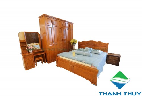 BỘ GIƯỜNG TỦ GỖ TỰ NHIÊN CAO CẤP BGT-001