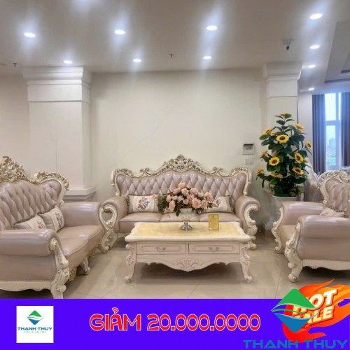 BỘ SOFA  DA TÂN CỔ ĐIỂN HOÀNG GIA TP - 9902