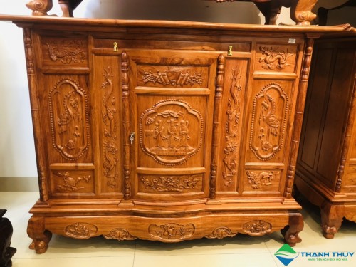 TỦ THỜ GỖ HƯƠNG ĐÁ CHẠM  TT006